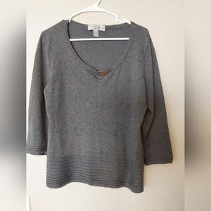 By Design Tops, Women's Extra Large Gray Knit Blouse